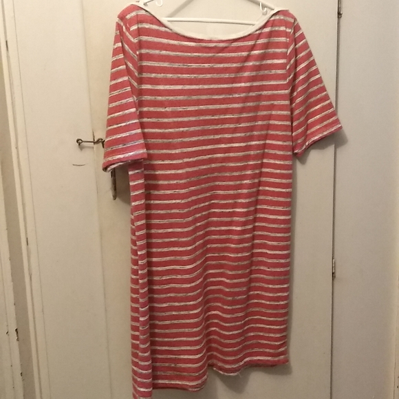 Rustic red and white striped dress - Picture 2 of 4